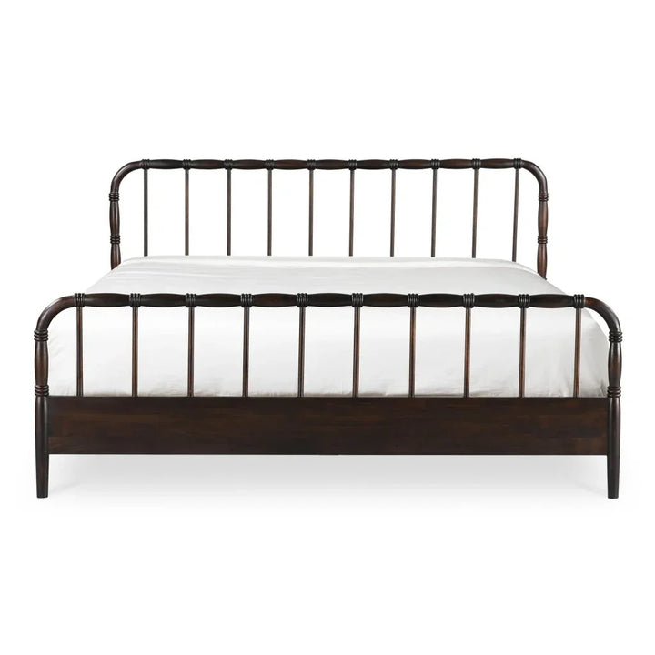 Vivian Solid Acacia Brown Wood Finish Bed - LOOMLAN - Moe's Home - Beds