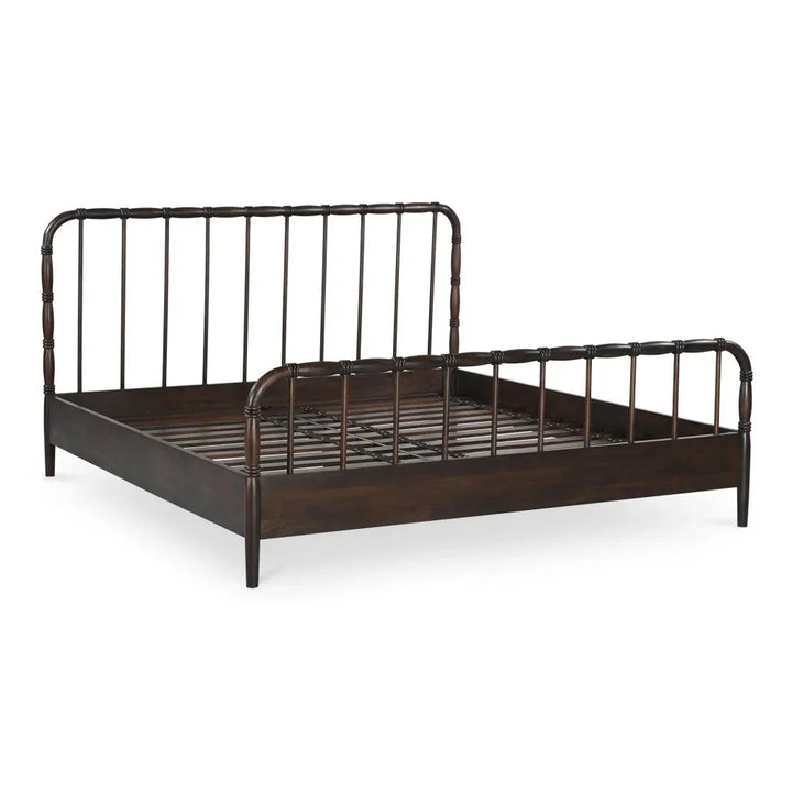 Vivian Solid Acacia Brown Wood Finish Bed - LOOMLAN - Moe's Home - Beds