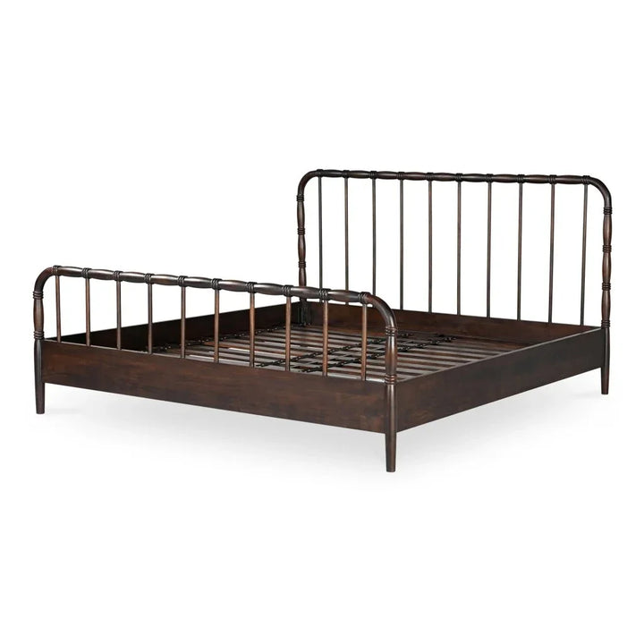 Vivian Solid Acacia Brown Wood Finish Bed - LOOMLAN - Moe's Home - Beds