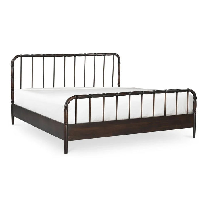 Vivian Solid Acacia Brown Wood Finish Bed - LOOMLAN - Moe's Home - Beds