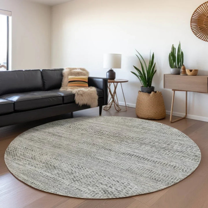 Viviennea Gray Washable Indoor - Outdoor Rug - LOOMLAN - LOOMLAN Rugs - Outdoor Rugs