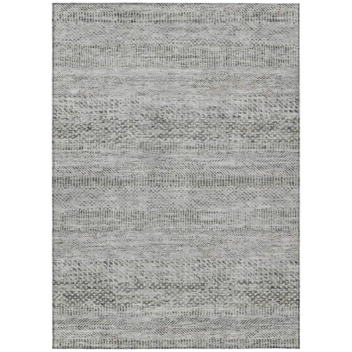 Viviennea Gray Washable Indoor - Outdoor Rug - LOOMLAN - LOOMLAN Rugs - Outdoor Rugs