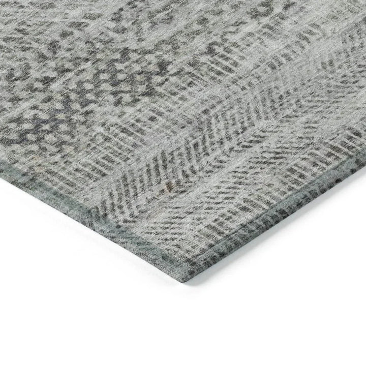 Viviennea Gray Washable Indoor - Outdoor Rug - LOOMLAN - LOOMLAN Rugs - Outdoor Rugs