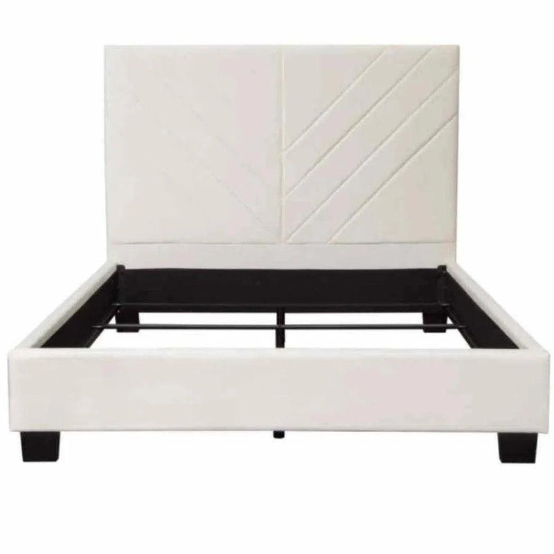 Vogue Cream Fabric Bed Frame-Beds-Diamond Sofa-LOOMLAN