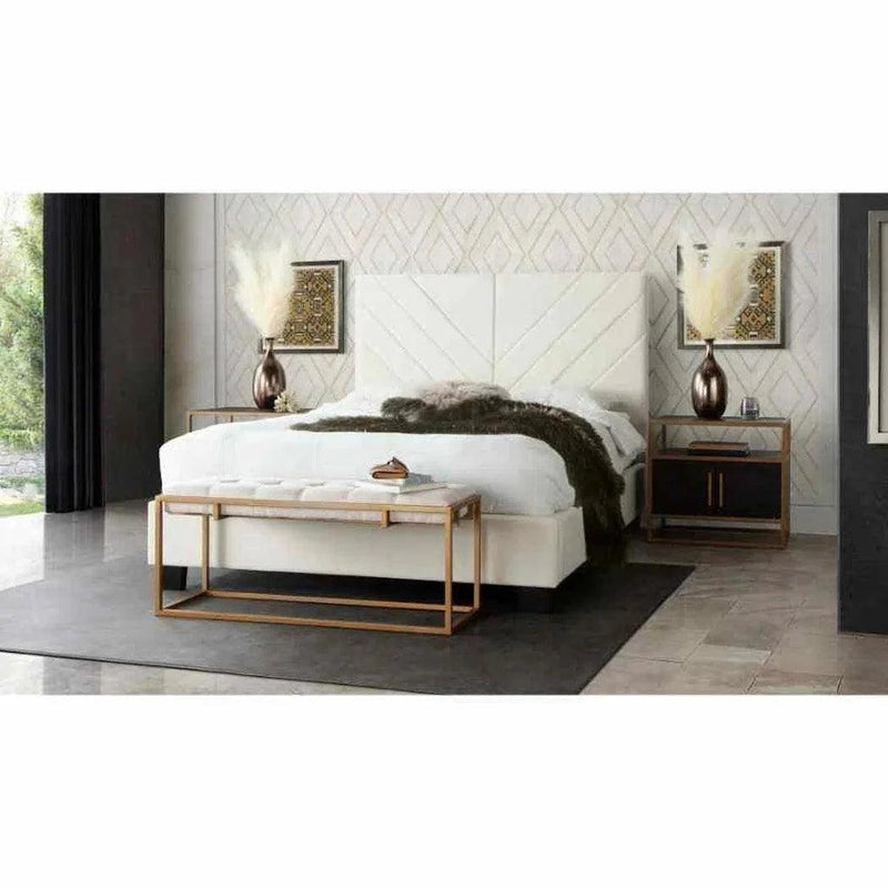 Vogue Cream Fabric Bed Frame-Beds-Diamond Sofa-LOOMLAN