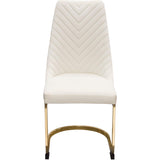 Vogue Set of (2) Dining Chairs in Cream Velvet-Dining Chairs-Diamond Sofa-LOOMLAN