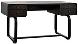 Voltes Desk, Ebony Walnut with Black Steel-Home Office Desks-Noir-LOOMLAN