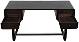Voltes Desk, Ebony Walnut with Black Steel-Home Office Desks-Noir-LOOMLAN