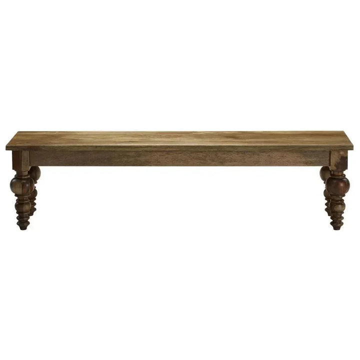 70-Inch Natural Wood Dining Bench | LOOMLAN