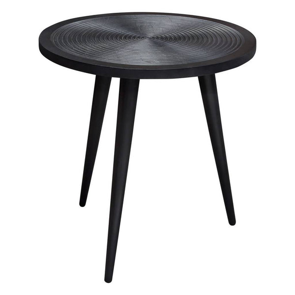 Vortex Round End Table in Black Finish-Side Tables-Diamond Sofa-LOOMLAN