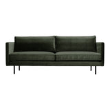 Raphael Polyester and Solid Wood Green Sofa