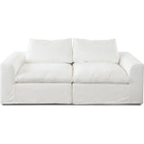 Willow 2PC Modular Sofa in White Linen Fabric