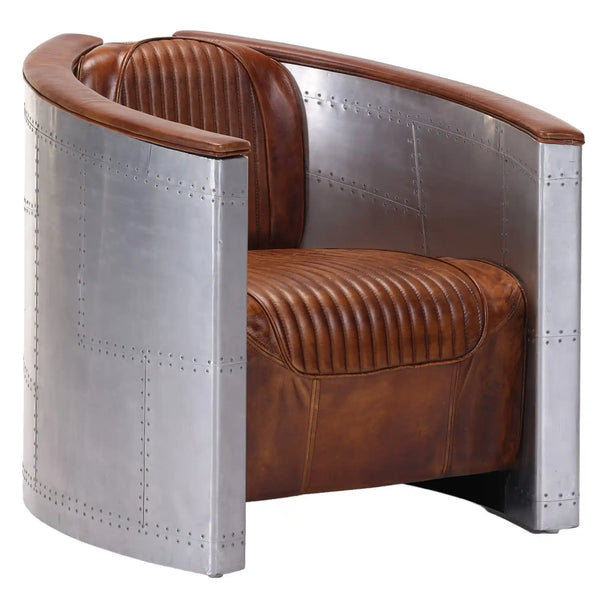 Aviation Leather Upholstered Armchair