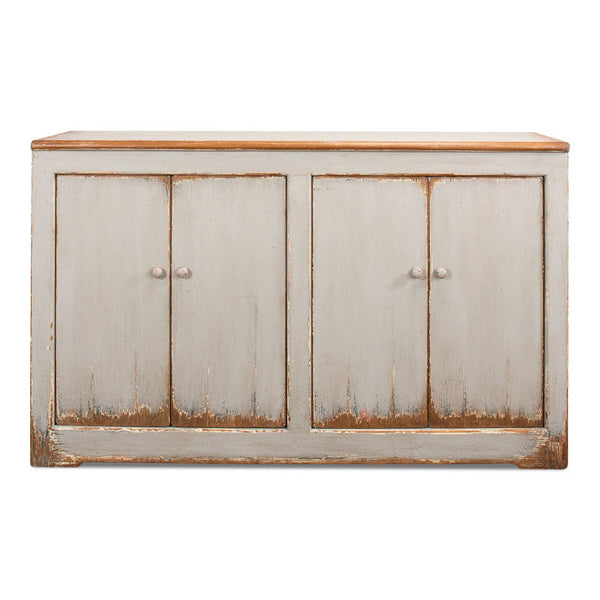 Wall Sideboard With Four Doors Antiqued White-Sideboards-Sarreid-LOOMLAN