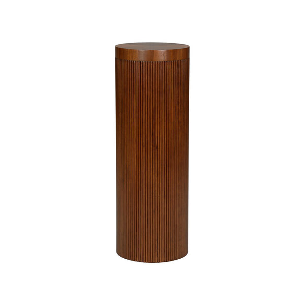 Wallace Transitional Reeded Design Wooden Pedestal-Side Tables-Wildwood-LOOMLAN