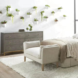 Warner Bench Bisque French Linen Natural Gray Ash Bedroom Benches LOOMLAN By Essentials For Living