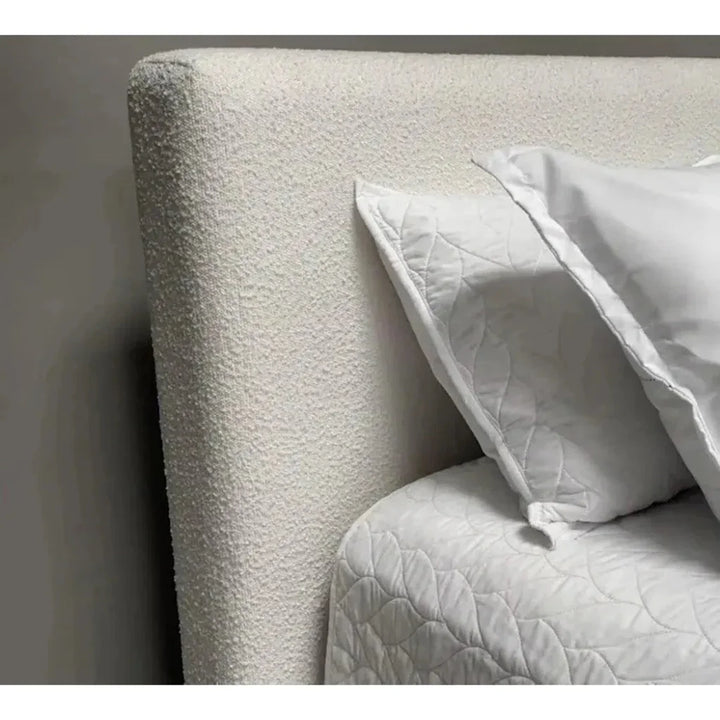 Warren White Boucle Bed With Storage - LOOMLAN - Essentials For Living - Beds