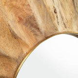 Warren Natural Wood Framed Round Wall Mirror