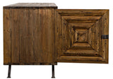 Warus Wood and Steel Sideboard-Sideboards-Noir-LOOMLAN