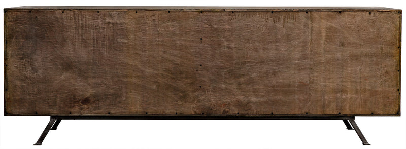 Warus Wood and Steel Sideboard-Sideboards-Noir-LOOMLAN