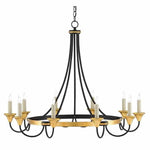 Washed Black Gold Leaf Hanlon Chandelier