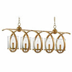 Washed Gold Leaf Maximus Gold Chandelier