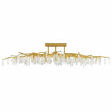 Washed Lucerne Gold Natural Forest Light Semi-Flush Flush Mounts LOOMLAN By Currey & Co