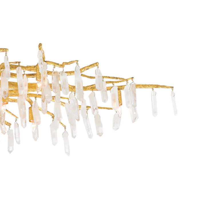 Washed Lucerne Gold Natural Forest Light Semi-Flush-Flush Mounts-Currey & Co-LOOMLAN