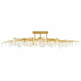 Washed Lucerne Gold Natural Forest Light Semi-Flush Flush Mounts LOOMLAN By Currey & Co