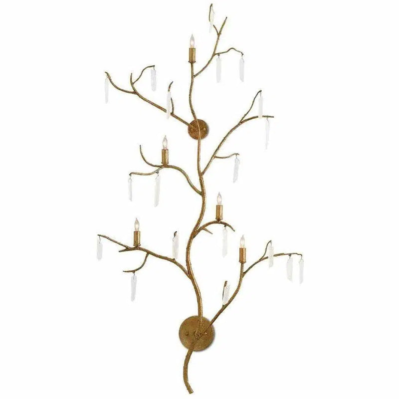 Washed Lucerne Gold Natural Forest Light Wall Sconce