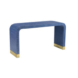 Waterfall Raffia Covered Console Table-Console Tables-Chelsea House-Blue-LOOMLAN