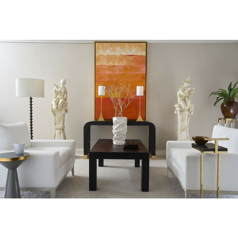 Waterfall Raffia Covered Console Table-Console Tables-Chelsea House-LOOMLAN