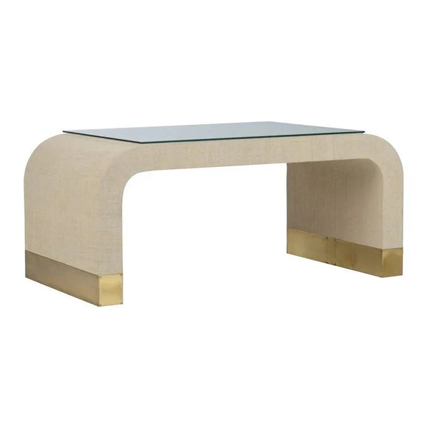 Waterfall Raffia Warpped Coffee Table - LOOMLAN - Chelsea House - Coffee Tables