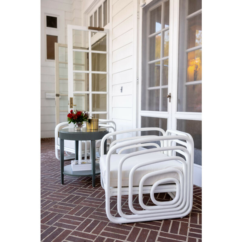 Waterfall Rattan Frame White Tub Chair-Club Chairs-Wildwood-LOOMLAN