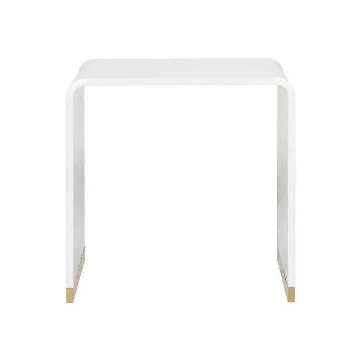 Waterfall White Acrylic Made End Table - LOOMLAN - Chelsea House - Side Tables