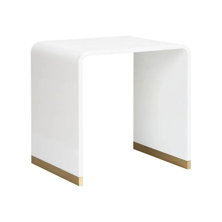 Waterfall White Acrylic Made End Table - LOOMLAN - Chelsea House - Side Tables