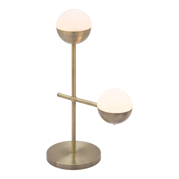 Waterloo Table Lamp White & Brushed Bronze Table Lamps LOOMLAN By Zuo Modern