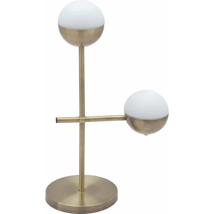 Waterloo Table Lamp White & Brushed Bronze - LOOMLAN - Zuo Modern - Table Lamps