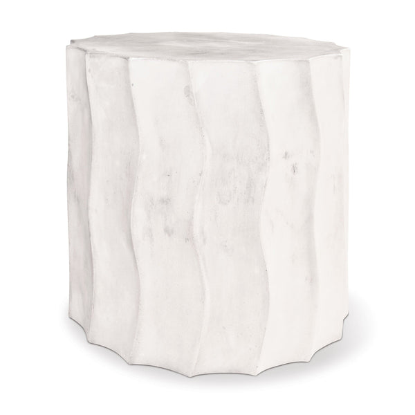 Wave Accent Table (Short) - Ebony White Outdoor End Table-Outdoor Side Tables-Seasonal Living-LOOMLAN
