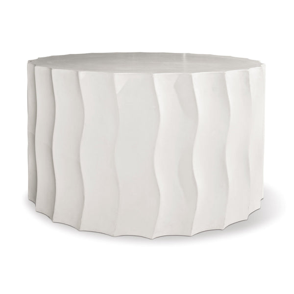 Wave Accent Table (Wide) - White Outdoor End Table-Outdoor Side Tables-Seasonal Living-LOOMLAN
