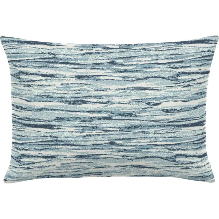 Wave Ripple Indigo Handmade Outdoor Pillow-Outdoor Pillows-Earnest Collection-20"x13" Lumbar-LOOMLAN