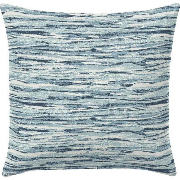 Wave Ripple Indigo Handmade Outdoor Pillow-Outdoor Pillows-Earnest Collection-20" Square-LOOMLAN