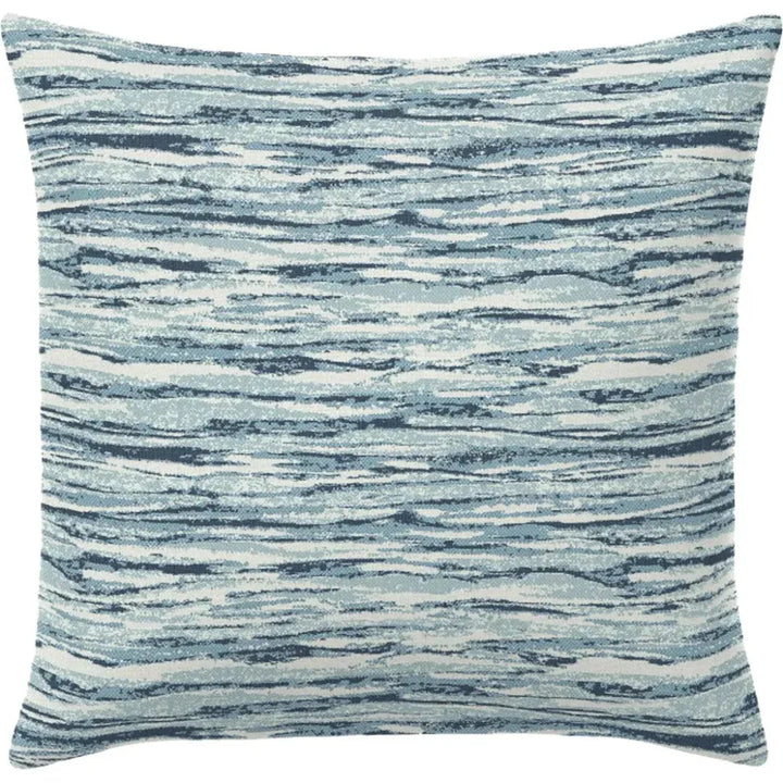 Wave Ripple Indigo Handmade Outdoor Pillow-Outdoor Pillows-Earnest Collection-20" Square-LOOMLAN
