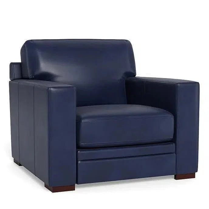 Waverly Leather Club Chair Track Arms - LOOMLAN - Uptown Sebastian - Club Chairs