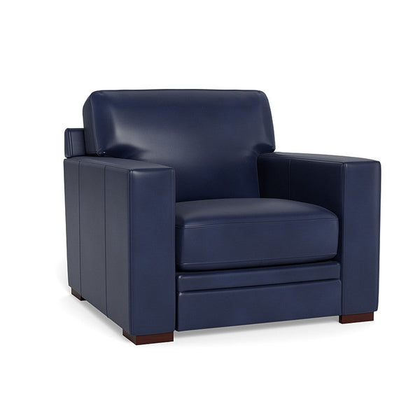 Waverly Modern Leather Club Chair With Track Arms-Club Chairs-Uptown Sebastian-LOOMLAN