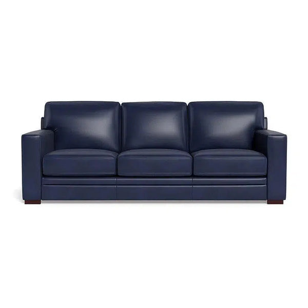 Waverly Modern Leather Couch With Track Arms