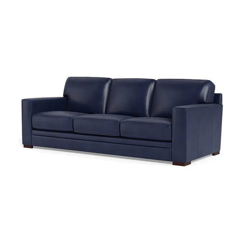 Waverly Modern Leather Couch With Track Arms Sofas & Loveseats LOOMLAN By Uptown Sebastian