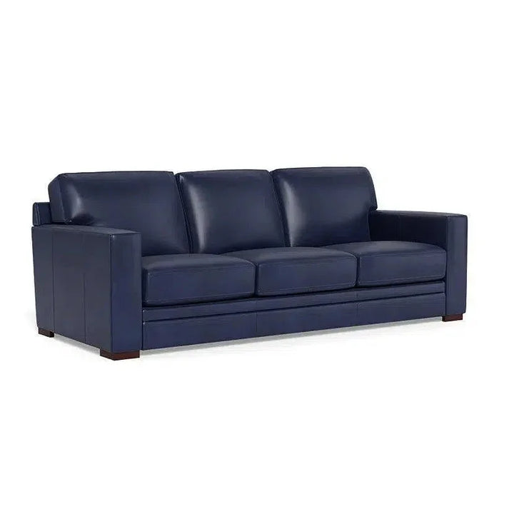 Waverly Modern Leather Couch With Track Arms - LOOMLAN - Uptown Sebastian - Sofas & Loveseats