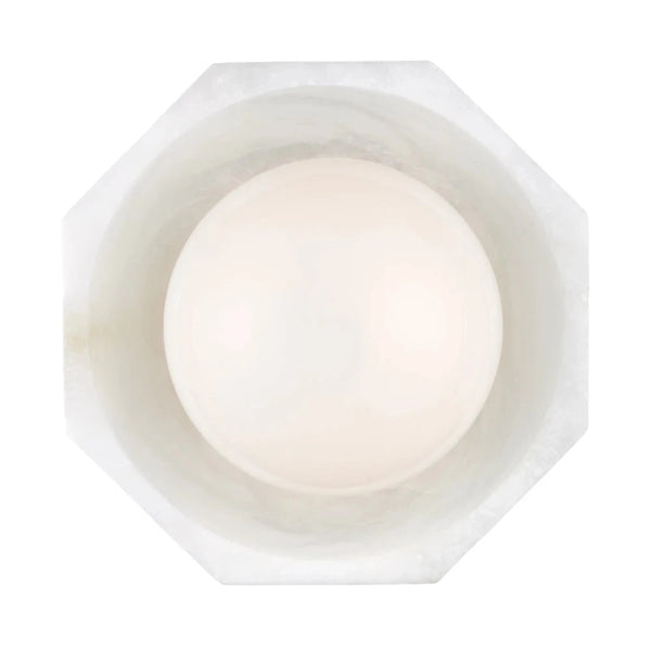 Waystone White Modern Alabaster Wall Sconce-Wall Sconces-Currey & Co-LOOMLAN