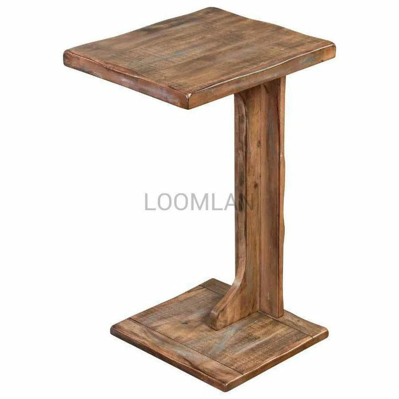 Weathered Brown & Light Blue Sofa Table Simple Assembly Side Tables LOOMLAN By Sunny D